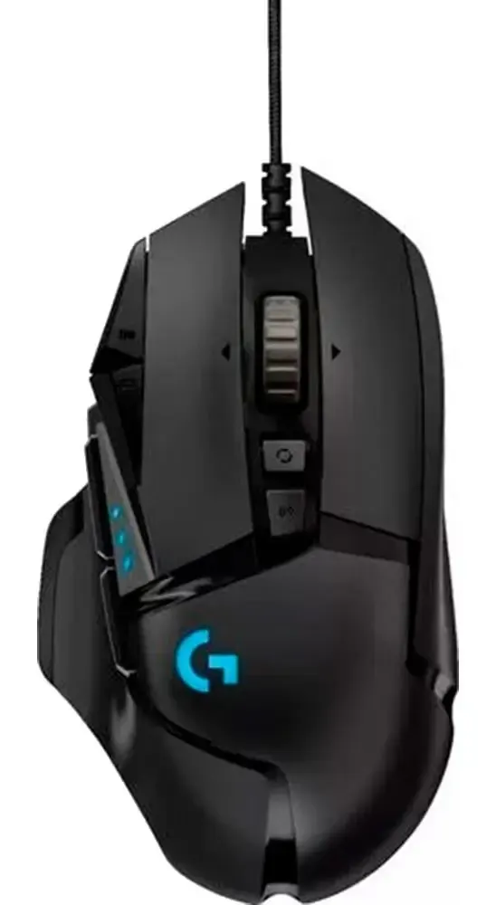 MOUSE GAMING LOGITECH G502 HERO LIGHTSYNC RGB- NEGRO – USB – ALAMBRICO – 11 BOTONES PROG – RESOL.100 /25600 DPI – 1000 HZ (1MS)- PESO AJUSTABL