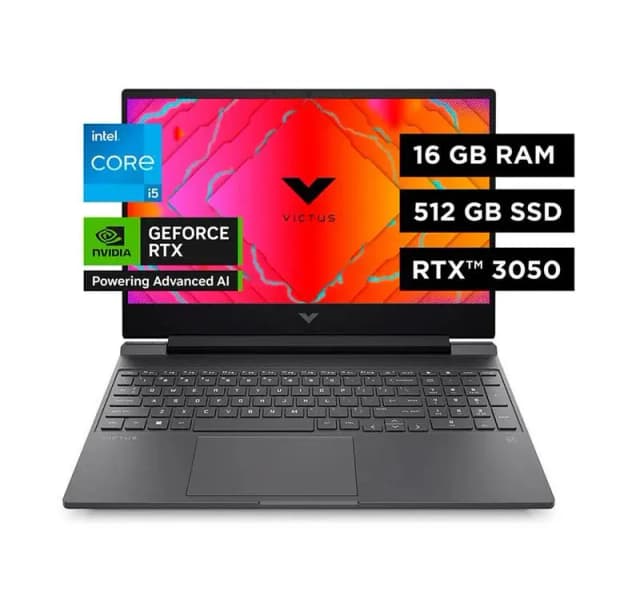 HP VICTUS 15-FA2700LA – INTEL CORE I5 13420H – 16GB DDR4 – 512GB SSD – PANT 15,6″ FHD – NO DVD – RJ45 – GEFORCE RTX 3050 6GB GDDR6 – WIN 11 – SILVER