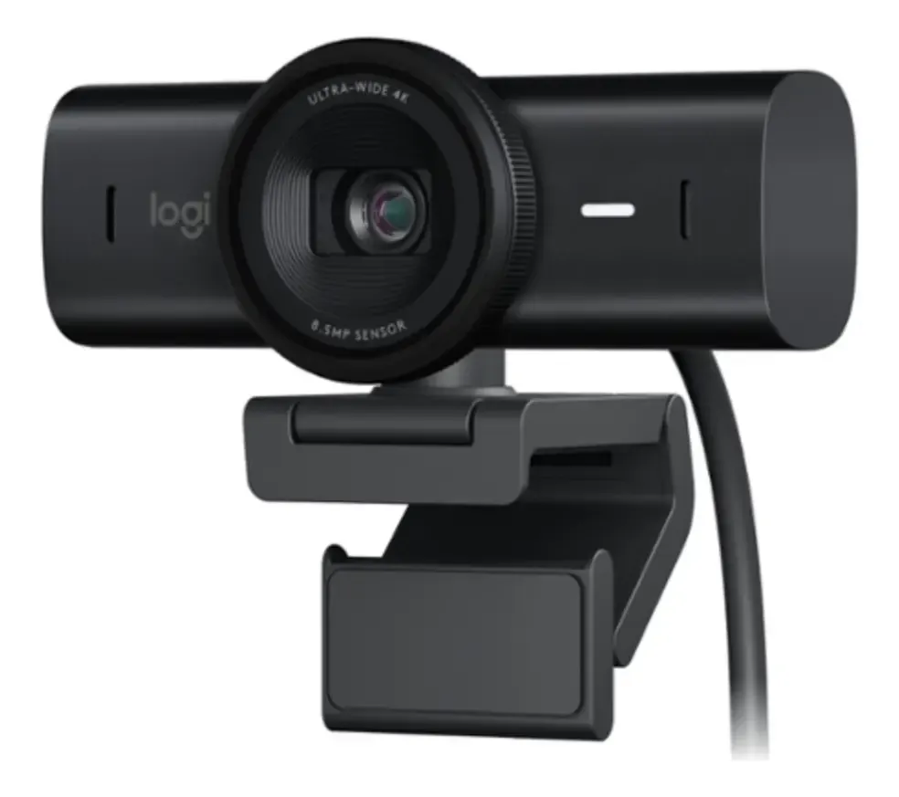 CAMARA WEB LOGITECH MX BRIO – UHD 4K/30 FPS – CAMPO VISUAL 90°/78°/65° – 2 MICROFONOS – USB-C – NEGRA – CON CLIP Y TAPA – LENTE EN CRISTAL
