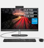 TODO EN UNO HP 24-CR0353LA – INTEL CORE I5 1334U – 16GB DDR4 – 512GB SSD – PANTALLA 23,8″ FHD – NO DVD – HDMI – FREDDOS – NEGRO – C34JGLA#ABM