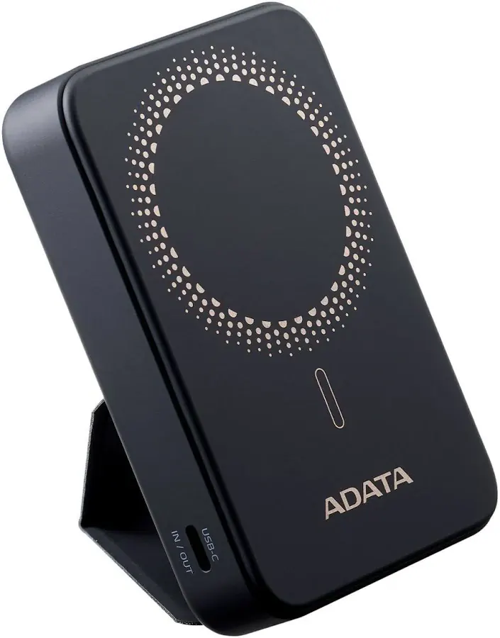 POWER BANK ADATA R0100 – CARGA RAPIDA – 10000MAH CARGA INALAMBRICA MAGNETICA – CON SOPORTE PLEGABLE – NEGRA