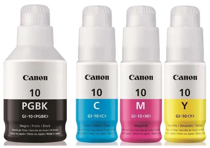 KIT DE TINTAS CANON 10 G5010 / G5011 / G6010 / G6011 / G7010 NEGRA / CYAN / MAGENTA / YELLOW