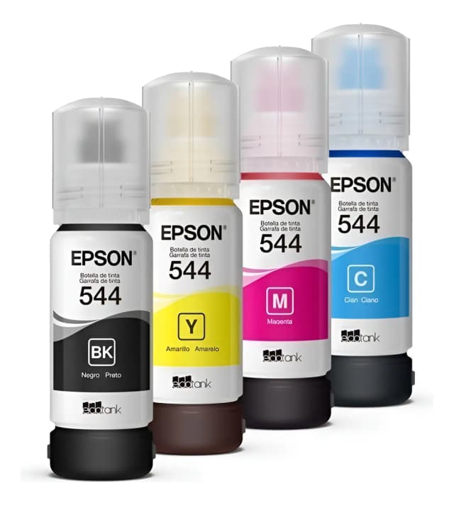 Combo Tintas Epson T544 Negro Cyan Magenta Yellow para L3210 L3250 L3260 L5290