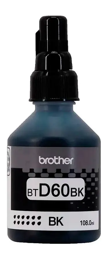 TINTA BROTHER BTD60BK NEGRA – 108ML – COMPATIBLE CON T520W – T720W – T920W