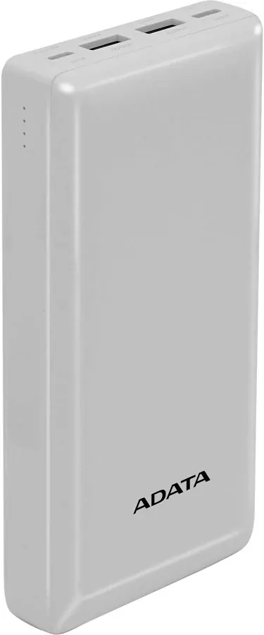 POWER BANK ADATA C20 – CARGA RAPIDA – 20000MAH – 2 PUERTOS USB – 1 TIPO C – BLANCA