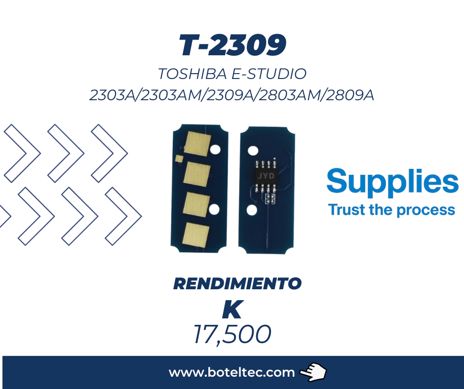 Chip de toner Toshiba e-Studio 2303A/2303AM/2309A/2803AM/2809A T-2309