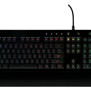 TECLADO GAMING LOGITECH G213 PRODIGY – RGB LIGHTSYNC – NEGRO – USB – ALAMBRICO – RESISTENTE A SALPICADURAS – CON REPOSAMANOS