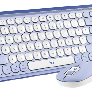 COMBO TECLADO Y MOUSE LOGITECH POP ICON – INALAMBRICO – BLUETOOTH – SILENCIOSO – TECLAS DE ACCION Y PERSONALIZABLES – LILA Y BLANCO