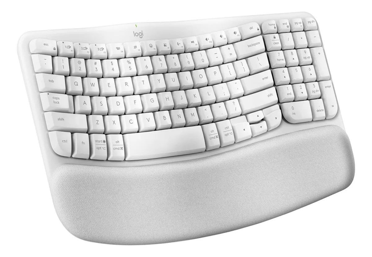 TECLADO LOGITECH WAVE - ERGONOMICO - INALAMBRICO - USB - TECLAS EASY SWITCH - BLANCO