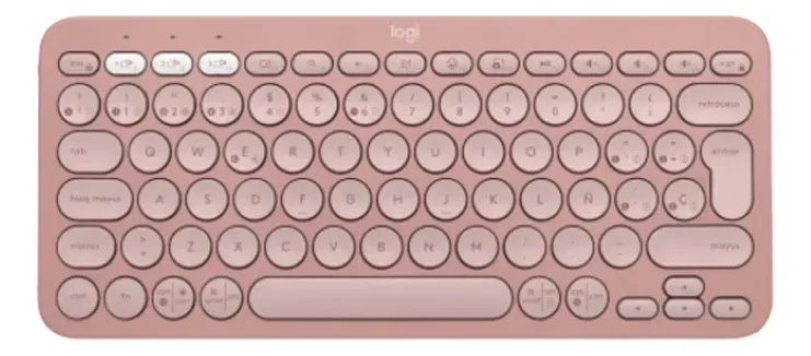 TECLADO LOGITECH PEBBLE KEYS 2 K380S - INALAMBRICO - BLUETOOTH - SILENCIOSO - TECLAS ESPECIALES Y PERSONALIZABLES - COMPACTO - ROSA