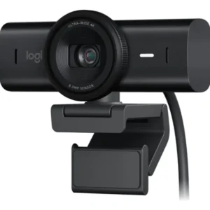 CAMARA WEB LOGITECH MX BRIO – UHD 4K/30 FPS – CAMPO VISUAL 90Â°/78Â°/65Â° – 2 MICROFONOS  – USB-C – NEGRA – CON CLIP  Y TAPA – LENTE EN CRISTAL