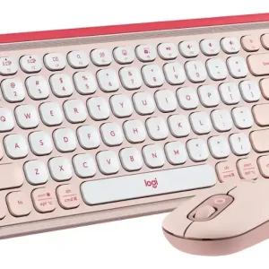COMBO TECLADO Y MOUSE LOGITECH POP ICON – INALAMBRICO – BLUETOOTH – SILENCIOSO – TECLAS DE ACCION Y PERSONALIZABLES – ROSA Y BLANCO