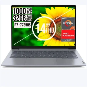 LENOVO THINKBOOK 14 G7 ARP – AMD RYZEN 7 7735HS – 32GB DDR5 – 1 TERA SSD – PANTALLA 14″ WUXGA – NO DVD – RJ45 – FREEDOS – GREY – 21MV006ALM