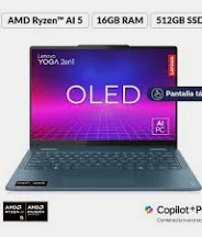 LENOVO YOGA 7 2 EN 1 14AKP10 – AMD RYZEN AI 5 340 – 16GB LPDDR5X – 512GB SSD – PANTALLA 14″ WUXGA TOUCH – COPILOT+PC – WIN 11 – 83JR006LLM