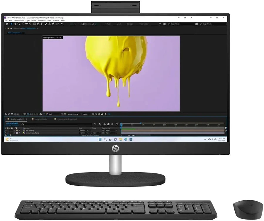 TODO EN UNO HP 24-CR0017LA - AMD RYZEN 5 7520U - 8GB LPDDR5 - 512GB SSD - PANTALLA 23,8" FHD TOUCH - NO DVD - HDMI - RJ45 - WINDOWS 11 - NEGRO