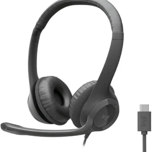 DIADEMA LOGITECH H390 – USB -C  – CON MICROFONO – PERMITE CONTROLAR EL VOLUMEN