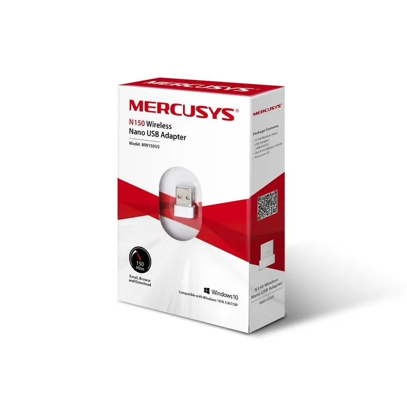 ADAPTADOR INALAMBRICO MERCUSYS MW150US - NANO USB - 150MBPS