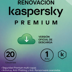 RENOVACION LICENCIA KASPERSKY PREMIUM 20 USUARIOS (12 MESES)