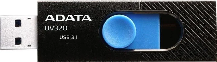 MEMORIA USB ADATA UV320 3,2 - 64GB - NEGRA CON AZUL