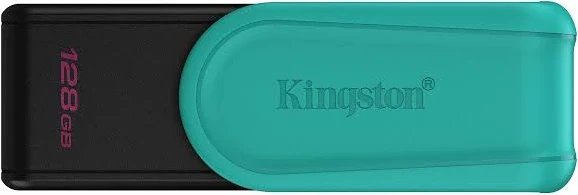 MEMORIA USB KINGSTON DATATRAVELER 3.2 DTX EXODIA S - 128GB - TAPA GIRATORIA - NEGRA CON TURQUESA