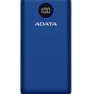 POWER BANK ADATA P20000QCD – CARGA RAPIDA – 20000MAH – 2 PUERTOS USB – 1 TIPO C – PANTALLA INDICADORA DE CARGA – AZUL
